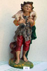 pastore con agnello   cartapesta cm 30